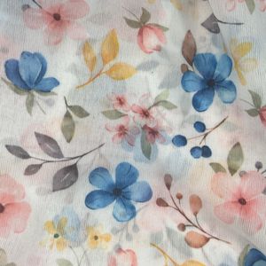 Beautiful Small Flower Printed Fabric Material