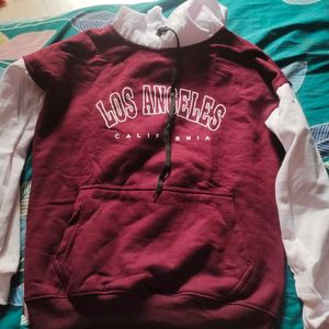 Maroon & White Hoodie Condition Brand New