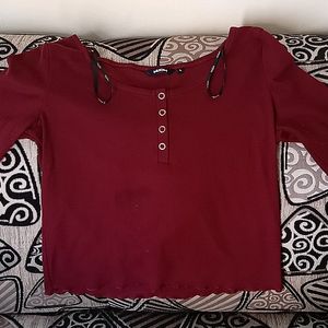 Maroon crop top