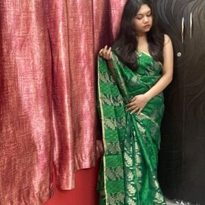 Green Banarasi Saree