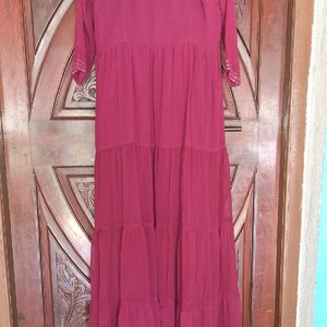 Anarkali Gown In Marron Marroncolor