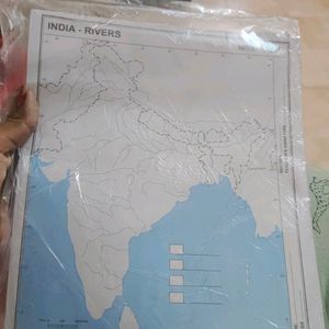 BIG OUTLINE PRACTICE MAP OF INDIA RIVERS