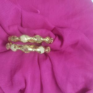 Set Of 2 Gold-plated Handcrafted Bangles