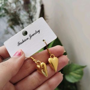 Chunky Heart Earrings (Gold)