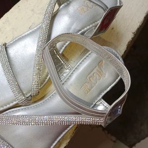 Silver Transparent Heel 2inch Diamond Strip