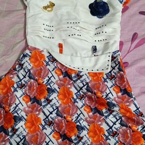 Used Kids Casual Wear Frock with Leggings