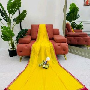 Designer Yellow Saree