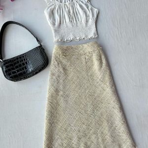 Tweed Biege Imported Skirt Price Drop!