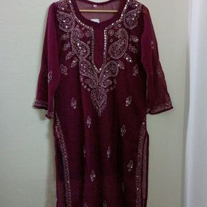 CHIKAN KARI KURTI WITH LINING