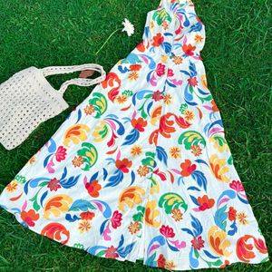 Pinteresty Halterneck Neck Maxi Floral Dress