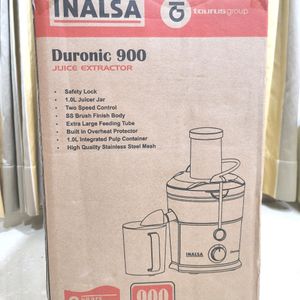 Inalsa Duronic 900W Juicer. Seal packed