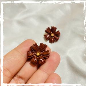 Brown Flower Earring