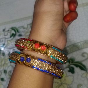 New Bridal Bangles With Pair Of Stone Bangle