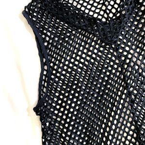 Imported Black Mesh Fishnet (Cover-up)Top