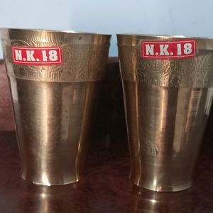 Set Of Two Pure Brass Glass