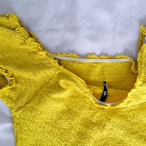 Style Union Cute Yellow Smoking Crop Top