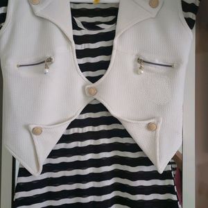 Short Sleeve Top With Attached jacket