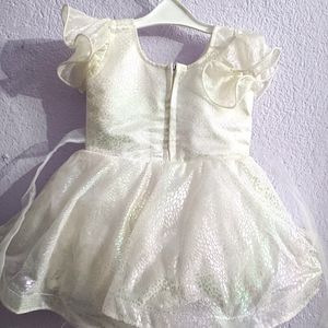 White Soft Frock For Baby Girl