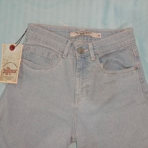 Light Blue High Waist Jeans Wide Leg