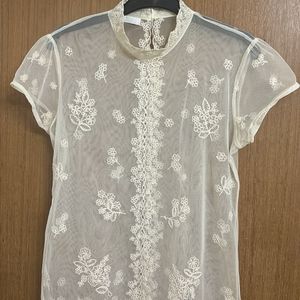 PROMOD Cream Net Top