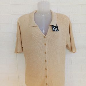 Beige Sweater Half Shirts