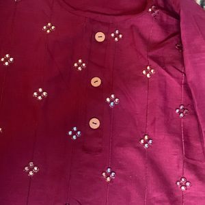 Maroon Kurta