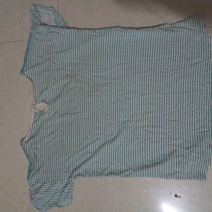 Blue Cute Top With Stripes At Back