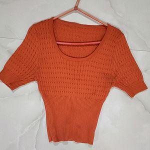 250rs Orange Wool Top