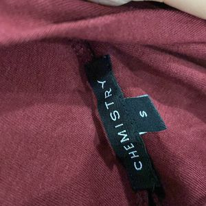 Turtle neck maroon T-shirt