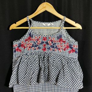 Checked Crop Top For Woman | Bust 33