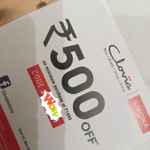 Clovia Coupon Worth 500