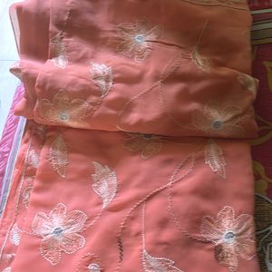 Coral Saree