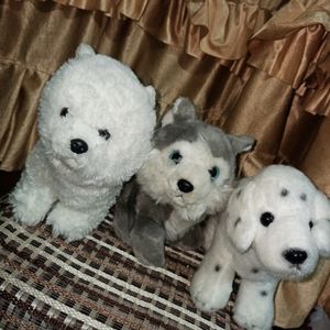 Combo Of 3 Cute Puppy Plushies