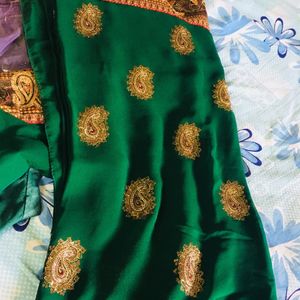 Heavy georgette embroidered saree with blouse