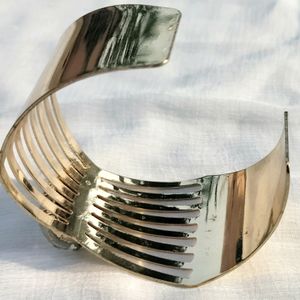 Gold Pleated Bracelet For Women