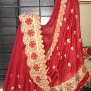 A Beautiful Saree With Heavy Work X Stiched Blouse