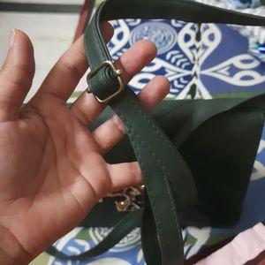 Green Sling Bag One Time Userd Only