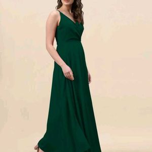 Emeros Women A-line Dark Green Dress