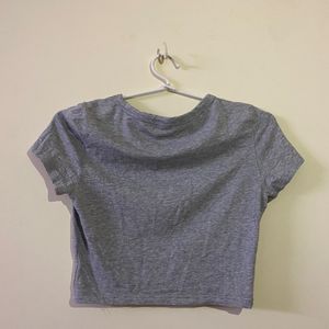 SHEIN basic grey crop top