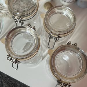 4 IKEA Glass Clip Jar