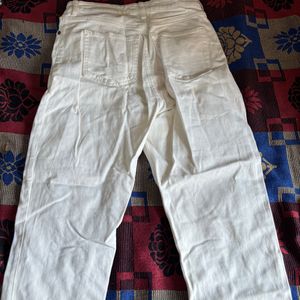 High Waist White Trouser jeans  (women)