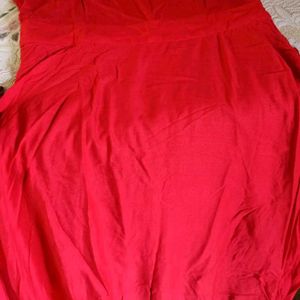 Sleeveless Red color long Dress