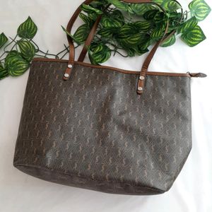 Coffee Brown Printed Calssy Hand Bag (Women's)