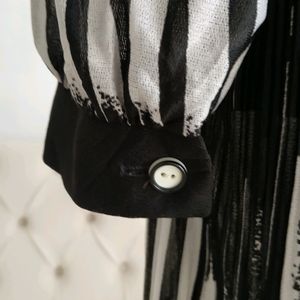 Vintage Sugar Black And White Pleated Dress