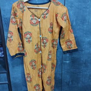 Oil Print Kurta With Full Sleeves