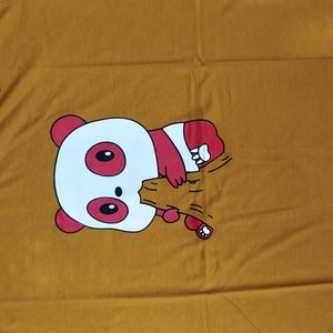 Brand New Yellow Cotton Graphic Printed T-shirt