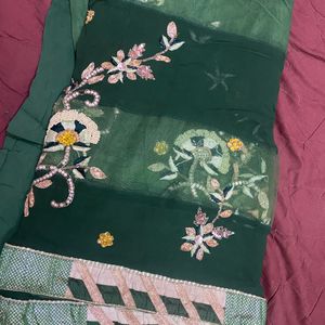 Chatni Green Georgette Saree