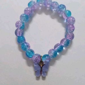 CRACKLE BEADS BRACELET WITH CHARM💙💜