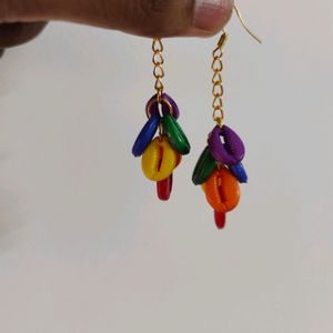 Rainbow Cowri Earrings