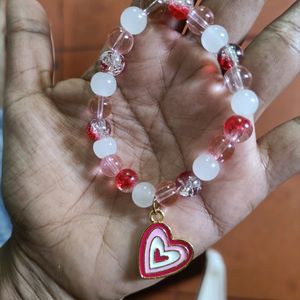 Heart Charm Beaded Bracelet Combo